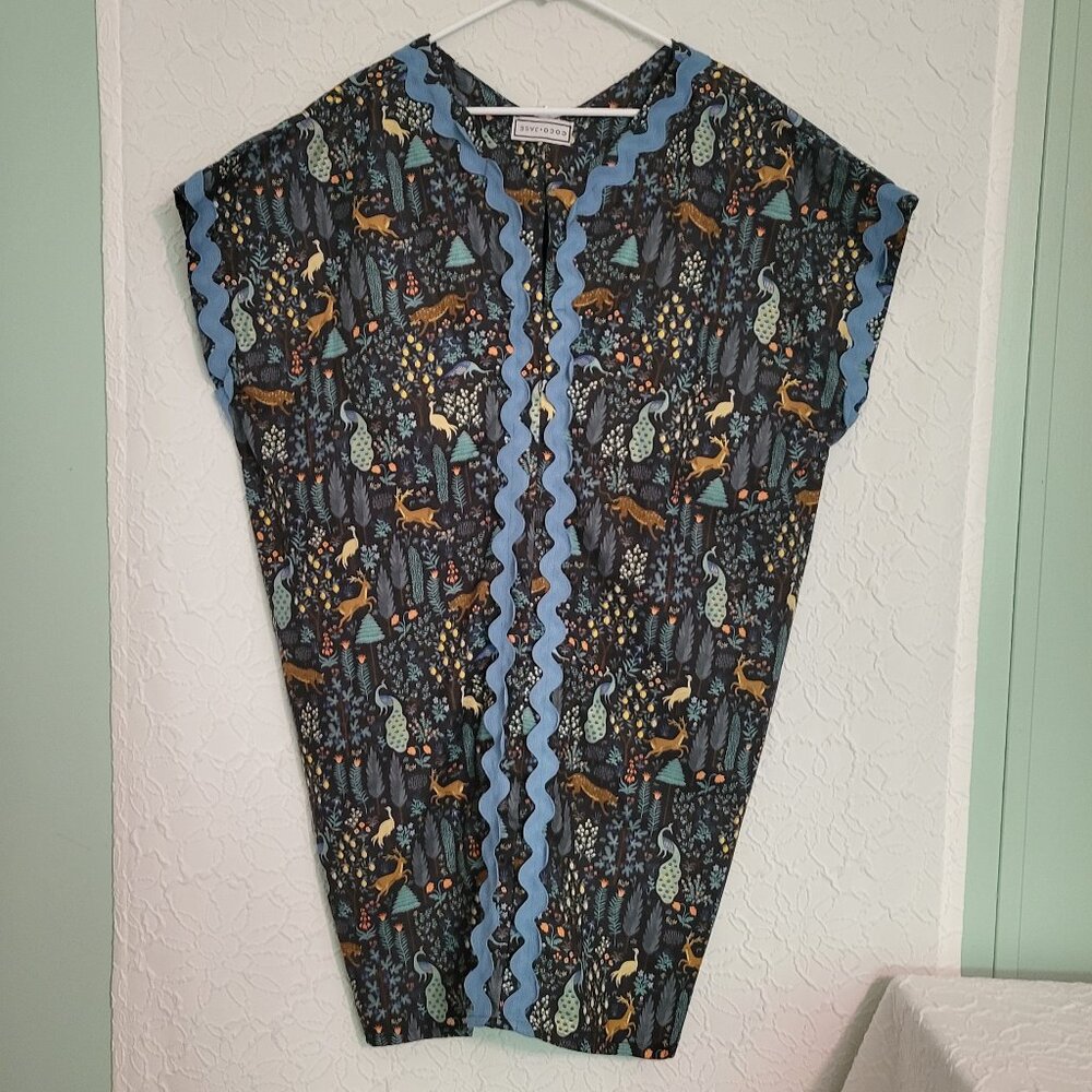 Coco + Jase Handcrafted Rifle Paper Co. Print Caftan Dress Women's Large